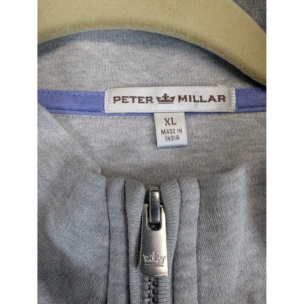 Peter Millar Quarter Zip Pullover Mens XL Gray Golf Preppy Lightweight